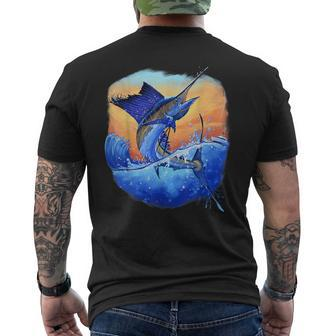 Deep Sea Fishing Marlin Sport Fishing Men's T-shirt Back Print - Thegiftio UK