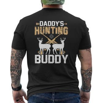 Deer Hunting Daddy's Hunting Buddy Mens Back Print T-shirt | Mazezy