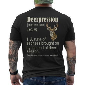 Deerpression Deer Hunter Deer Hunting Season Hunt Men's T-shirt Back Print | Mazezy