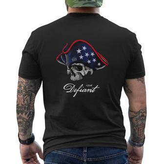 Defiant 1776 Patriot American Mens Back Print T-shirt - Seseable