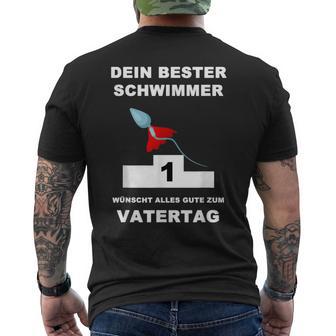 Dein Bester Schwimmer Wünscht Alles Gute Zum Fathertag S T-Shirt mit Rückendruck - Geschenkecke