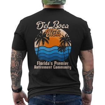 Del Boca Vista Retirement Community Beach Novelty Men's T-shirt Back Print - Monsterry