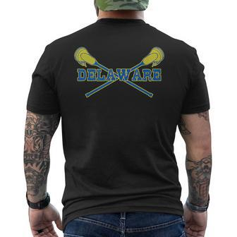 Delaware Lacrosse Lax Sticks Men's T-shirt Back Print - Monsterry CA
