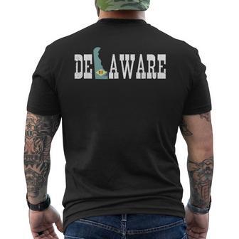 Delaware State And Delaware Flag With Pride For Delaware Men's T-shirt Back Print - Monsterry