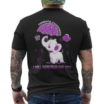Dementia Awareness Elephant Men's T-shirt Back Print - Thegiftio UK