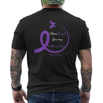Dementia Dad Purple Father In Law Alzheimer's Awareness Mens Back Print T-shirt | Mazezy