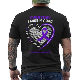 Dementia Products In Memory Dad Purple Alzheimers Awareness Men's T-shirt Back Print - Monsterry CA