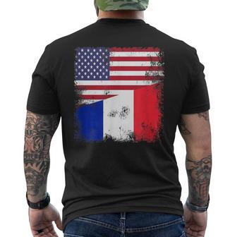 Demi Drapeau Français Cadeauintage France Usa T-shirt imprimé au dos - Cadeauxyz