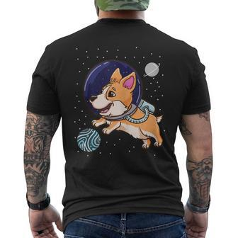 Demiboy Corgi In Space Trans Pride Men's T-shirt Back Print - Monsterry DE