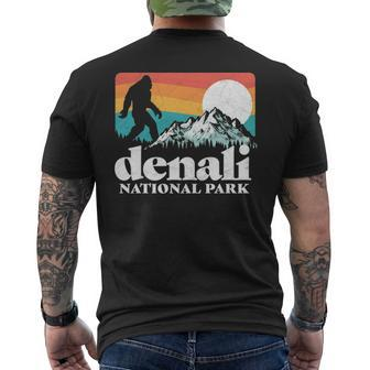Denali National Park Alaska Bigfoot Mountains Men's T-shirt Back Print | Mazezy