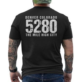 Denver Colorado Grunge Art 5280 T Men's T-shirt Back Print | Mazezy