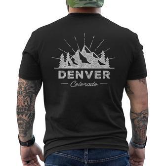 Denver Colorado T Vintage Co Hiking Retro Men's T-shirt Back Print - Monsterry DE