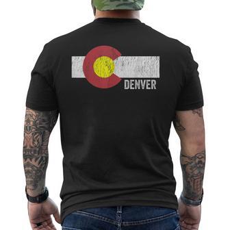 Denver Colorado Vintage Retro Distressed Men's T-shirt Back Print - Monsterry