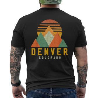 Denver Colorado Vintage Retro Mountains Souvenir Men's T-shirt Back Print - Monsterry