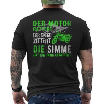 Der Motor Rattert Der Spiegel Zittert T-Shirt mit Rückendruck - Seseable