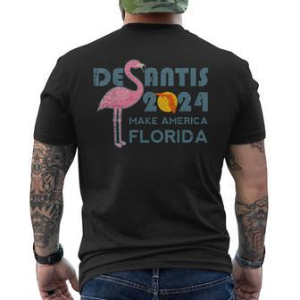 Desantis 2024 Make America Florida Flamingo Election V3 Mens Back Print T-shirt - Thegiftio UK