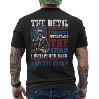 Desert Storm Veteran Cant Withstand The Storm I Am The Storm Men's T-shirt Back Print - Monsterry