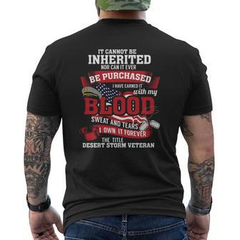 Desert Storm Veteran US Army Veteran Blood Soldiers Mens Back Print T-shirt | Mazezy DE