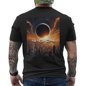 On Back America Totality Spring 2024 Solar Eclipse Men's T-shirt Back Print - Seseable