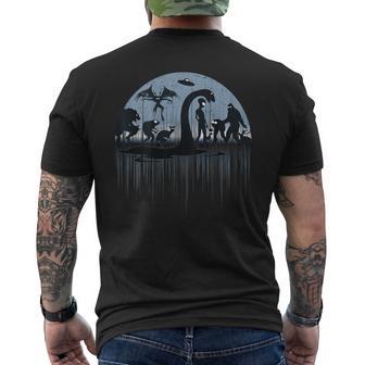 On Back Loch Ness Bigfoot Mothman Alien Cryptid Men's T-shirt Back Print - Monsterry UK