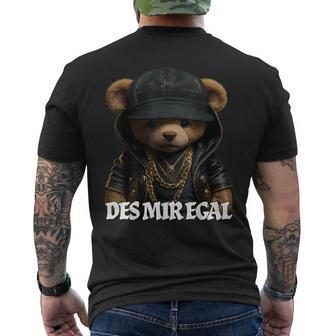 Desmiregal Des Mir Egal Teddy Slogan T-Shirt mit Rückendruck - Seseable
