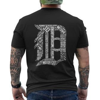 Detroit Graphic D Mens Back Print T-shirt - Thegiftio UK