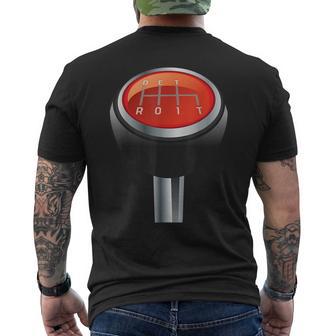 Detroit Manual Gearbox Shifter Knob In 3D T Men's T-shirt Back Print - Monsterry AU