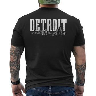 Detroit Skyline Pride Vintage Detroit Michigan Men's T-shirt Back Print - Monsterry UK