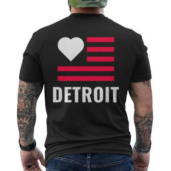 Detroit Usa Flag Love Mens Back Print T-shirt - Thegiftio UK