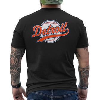 Detroit Vintage Baseball Throwback Retro Men's T-shirt Back Print - Monsterry UK