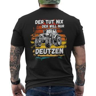 Deutz Tractor Laster Trekker Deutz Agriculture Farm Village T-Shirt mit Rückendruck - Seseable