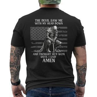 The Devil Saw Me With My Head Down And Thought He'd Won Mens Men's T-shirt Back Print - Seseable