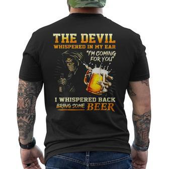 The Devil Whispered In My Ear I'm Coming For You Men's T-shirt Back Print - Monsterry