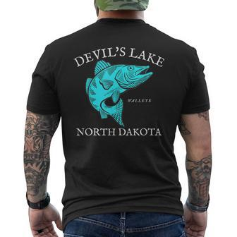Devil’S Lake North Dakota Walleye Fishing Men's T-shirt Back Print - Monsterry