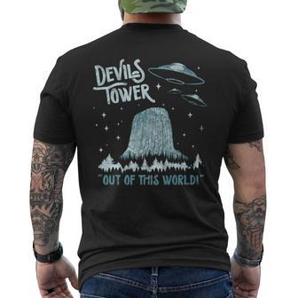 Devils Tower National Monument Out Of This World Ufo Men's T-shirt Back Print - Monsterry UK