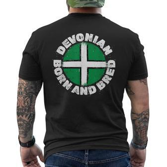 Devonian Born And Bred A Cool Devon Flag For Devon England Men's T-shirt Back Print - Thegiftio UK