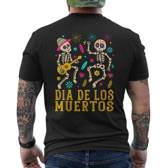 Dia De Los Muertos Costume Day Of The Dead Skeleton Dancing Men's T-shirt Back Print - Monsterry AU