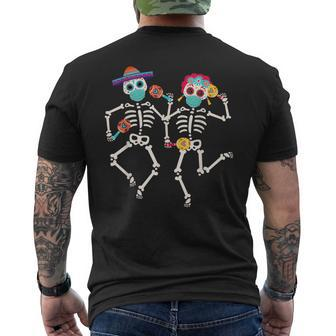 Dia De Los Muertos Day Of The Dead 2023 2024 Skull Dancing Men's T-shirt Back Print - Monsterry