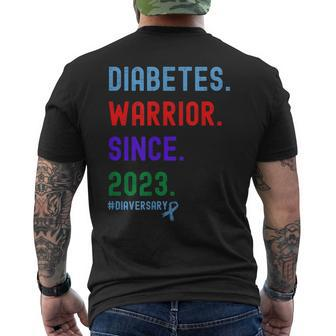 Diaversary Diabetes Warrior Since 2023 Men's T-shirt Back Print - Seseable