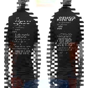 Diccionario De Guerra Religiosa Definición Sarcástica Divertido Camiseta Hombre Estampado Espalda - Regaloses