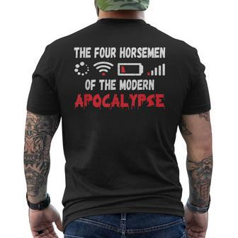 Die Vier Modernen Apokalyptischen Reiter Kurzärmliges Herren-T-Kurzärmliges Herren-T-Shirt, Schwarz, Spaßmotiv - Seseable