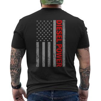 Diesel Power Usa Flag Truck Turbo Brothers Mechanic Men's T-shirt Back Print - Monsterry