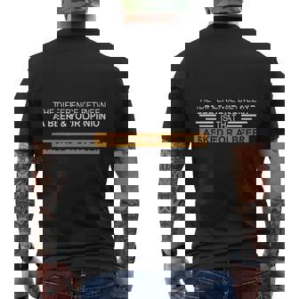 The Difference Between A Beer & Your Opinion Shirt Mens Back Print T-shirt - Thegiftio