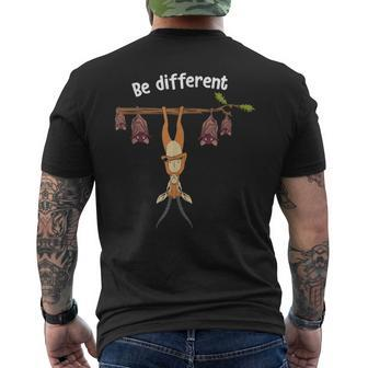 Be Different Cute Antelope With Bats Hanging On Tree Men's T-shirt Back Print - Monsterry CA