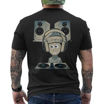 Difg Cartoon Dj With Headphones Men's T-shirt Back Print - Seseable
