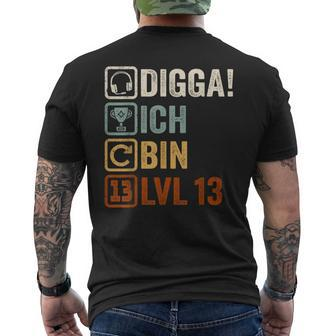Digga Ich Bin 13 Jahre 13Th Birthday Boy Gamer T-Shirt mit Rückendruck - Seseable