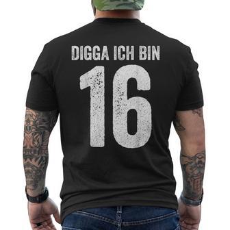 Digga Ich Bin 16 Jahre Alt Birthday 16 16Th Birthday T-Shirt mit Rückendruck - Geschenkecke