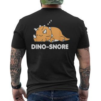 Dino Snore Triceratops Dinosaur Pyjamas Men's T-shirt Back Print - Monsterry