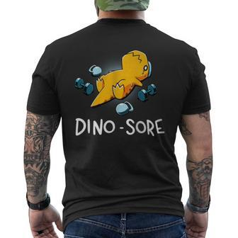 Dino Sore Dinosaur Workout Gym Lifting Fitness Men's T-shirt Back Print - Seseable