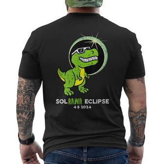 Dino Total Solar Eclipse 2024 April 8 Dinosaur Toddler Boys Men's T-shirt Back Print - Seseable
